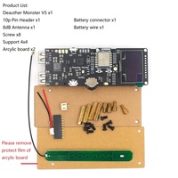 Deauther-Placa de desarrollo WiFi Monster V5 ESP8266 18650, protección inversa con antena + funda + Banco de energía 5V 2A