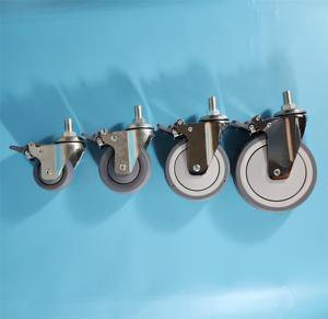 Meilleure vente 4 pouces 120 kg Tpr fourche à roulettes avec tige boulon roulette avant chariot médical roulettes <span class=keywords><strong>pour</strong></span> hôpital - Product Image 2