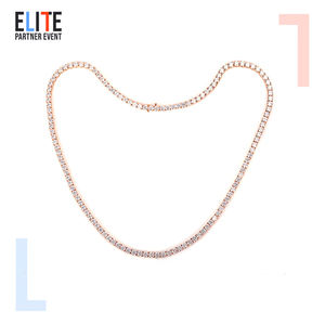 14k白色/黄色/玫瑰金网球手工套装实验室种植钻石中国/项链 - Product Image 2