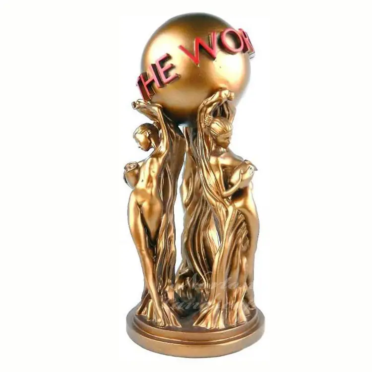 Home decoration hand carved metal crafts full size the world is yours bronze statue sculpture fo sale