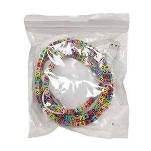 4 trong 1 cutest kép đính cườm sạc điện thoại thư vuông đính cườm sạc điện thoại seneca 4 cách Acrylic Đính cườm sạc cáp - Product Image 6