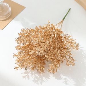 Flores Artificiales Mixtas <span class=keywords><strong>de</strong></span> Alta Calidad para Decoración Navideña, Ramo Pequeño Dorado para Nochevieja, Arreglo en Cubo, Decoración <span class=keywords><strong>de</strong></span> Fábrica - Product Image 3