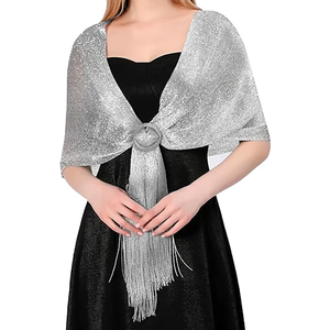 Femmes étincelant miroitant métallique soirée Wrap étole écharpe élégant chiffons enveloppes pour mariée <span class=keywords><strong>mariage</strong></span> robes formelles fêtes d'hiver - Product Image 1