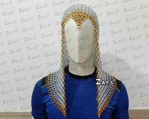 โคไอล์แบบฝากระโปรงเหล็กอะลูมิเนียมมีห่วงสีทองมีห่วงโซ่คอสเพลย์โลหะของฝากสำหรับยุคกลาง - Product Image 5