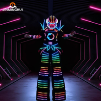 Costume de danse LED robot sur échasses, contrôlable par téléphone portable, vêtements lumineux, accessoires de danse, club, Halloween, cosplay, unisexe, adultes