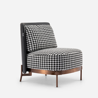 Minimalisme chaise simple cadre en bois chaise en tissu avec pied en acier inoxydable fauteuil de luxe pour salon chambre à coucher