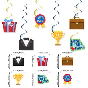 Cross-border Father's Day theme decoration Superman Dad trophy shape spiral hanging wholesale customization