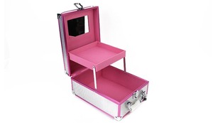 All'ingrosso treno di alluminio con lo specchio per la bellezza duro vanità borse cosmetiche & custodie modello di visualizzazione del treno per il trucco caso - Product Image 6