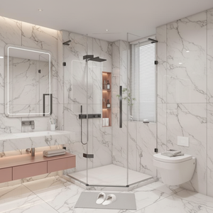 <span class=keywords><strong>Douche</strong></span> sur mesure étanche avec portes en verre sans cadre, <span class=keywords><strong>paroi</strong></span> <span class=keywords><strong>de</strong></span> <span class=keywords><strong>douche</strong></span> simple en verre coulissante pour salle <span class=keywords><strong>de</strong></span> bain - Product Image 1