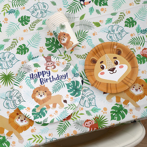 DAMAI <span class=keywords><strong>Jungle</strong></span> fête d'anniversaire assiettes et serviettes animaux décorations de fête d'anniversaire <span class=keywords><strong>Jungle</strong></span> thème fête d'anniversaire ensemble de vaisselle - Product Image 6