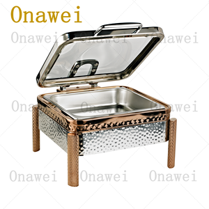 Onawei Rose Gold Restaurant Hotel <strong>Chafing</strong> <strong>Dishes</strong> Party Wedding Chefing <strong>Dish</strong> Catering Buffet Hanging Food Warmer Chaving <strong>Dish</strong> - Product Image 6