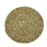 Coussin rond tissé à la main en écorce de maïs 100% naturel pour siège de thé
