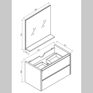 2025 31 pollici Fartory <span class=keywords><strong>Outlet</strong></span> in nero lucido mobili da bagno di lusso con mensola a specchio per bagno Nihe Hotel bagno vanità - Product Image 5