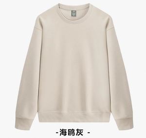 เสื้อฮู้ดดี้คุณภาพสูงแบบ OEM สีพื้น ผ้าพลัฌ คอกลม สำหรับฤดูหนาว เสื้อสเวตเชิ้ตสีขาวขายส่ง รุ่น 8011 - Product Image 4