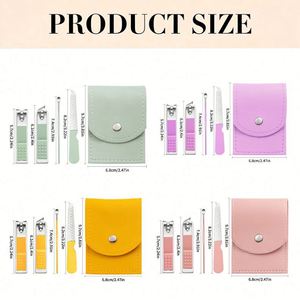 Customized logo Nail Clipper Set, Nail File Scissors, Nail Care Tool Set, Foot Care Tool Set with PU Storage Box <b>Gift</b> - Product Image 4