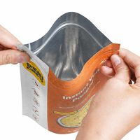 Sachets refermables personnalisés avec impression sur le dessous, en matériau de qualité alimentaire, sacs à fond plat avec fermeture éclair pour aliments instantanés, sacs Mylar