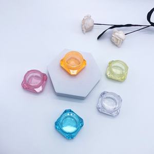 Factory Supply Transparent <b>Plastic</b> Cosmetics clear Mini PS Jar with Colorful Screw Lid - Product Image 1