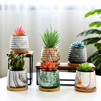 Petits pots en céramique pour plantes, fleurs, succulentes et cactus, décoration de jardin personnalisée