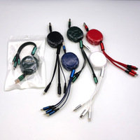 Câble de charge rétractable 3 en 1 super rapide Type C, cordon de chargeur multi-téléphones pour plusieurs téléphones mobiles