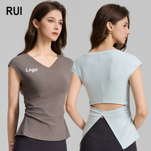 RUIQUWIN 2026 – Nouveaux T-shirts d'été pour femmes, respirants et anti-humidité, à manches courtes ajourées, pour la gym, le fitness et le yoga - Product Image 1