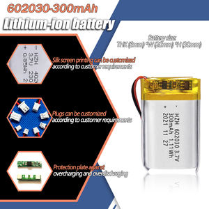 Сертифицированный KC 602030 Li Po 300 мАч для POS Bluetooth динамик 3,7 В перезаряжаемый полимерный литий-ионный аккумулятор 602030 - Product Image 3