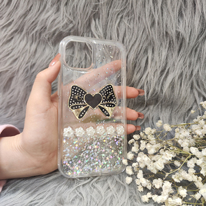 Funda de teléfono de PC transparente con pajarita Original para niñas/mujeres, billetera de diseño rectangular con taladro de palo, compatible con Huawei Realme - Product Image 3