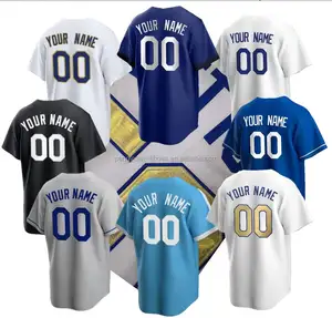 最佳质量缝制定制您的姓名号码标志洛杉矶团队风格刺绣城市连接美国棒球衫
