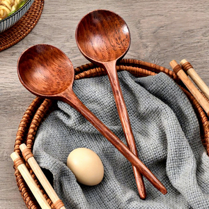 Cuillère à soupe en bois japonaise, cuillère à nouilles <span class=keywords><strong>Lamian</strong></span>, cuillère à riz à long manche, personnalisable avec logo - Product Image 1