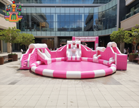 Parc aquatique gonflable commercial extérieur personnalisé en usine avec toboggan aquatique, piscine, jeux du monde des glaces et de la neige