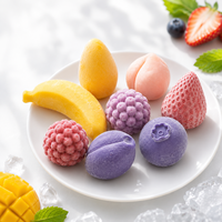 Exotisch nieuw design Happy Fruits zachte 3D mini-ijsjes fruitige smaken bedekt met chocolade mango suiker toevoegingen verpakt in doos