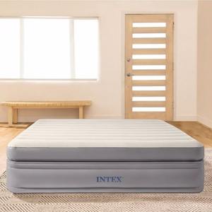 Lit d'appoint <span class=keywords><strong>gonflable</strong></span> double <span class=keywords><strong>INTEX</strong></span> 64164 kaki avec pompe électrique intégrée, <span class=keywords><strong>matelas</strong></span> floqué pour le camping en intérieur et en extérieur - Product Image 3