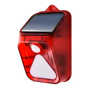 Wholesale Outdoor Farm Yard Garden Waterproof IP65 Solar Motion Sensor Security Alarm Flashing LED Sound Siren PIR Alarm