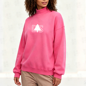 Pull molletonné surdimensionné à col roulé tricoté pour femme, idéal pour l'hiver, avec impression de logo personnalisée sur le devant – Grande Vente - Product Image 4