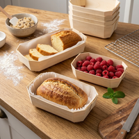 Plateau alimentaire jetable en bois de peuplier, moule de cuisson en bois résistant à la chaleur pour boulangerie, pain, gâteaux et produits frais