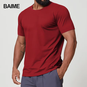 เสื้อยืดคอกลมแขนสั้นผู้ชายแบบใหม่ แห้งเร็ว ระบายอากาศได้ดี เหมาะสำหรับออกกำลังกาย เล่นบาสเก็ตบอล และเทนนิส - Product Image 1