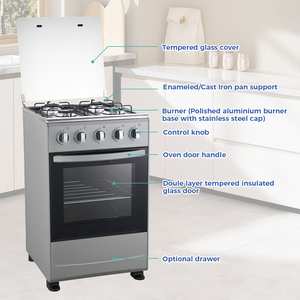 Cocina de Gas Independiente de Gran Capacidad de 55L, Encendido Manual, Horno con 4 Quemadores, Cocina con Horno para el Hogar - Product Image 4