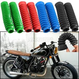 1 Pair Motorcycle Rubber Front Fork <b>Cover</b> Protector Gaiters <b>Boot</b> Gaitor Red Black Green Blue - Product Image 1