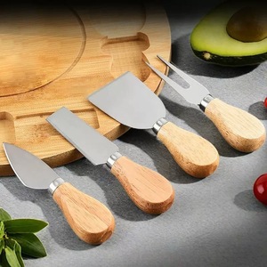 Bamboo <b>Cheese</b> <b>Knife</b> <b>Set</b> With Cutting Board Creative Platter For Home Use Solid Wood Tray Minimalist Style - Product Image 3
