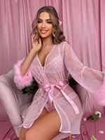 Ensembles de lingerie de nuit sexy 2025 pour femmes, sous-vêtements en dentelle, soutien-gorge + culotte + robe de chambre personnalisés, ensembles de lingerie 3 pièces pour femme