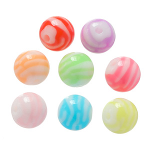 Perles rondes en acrylique à motif gelée pour la fabrication de bracelets, accessoires de bijoux DIY, 10 mm, multicolores, perles en vrac - Product Image 2