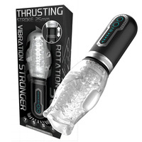 Automatischer Rotierender Stoßender Masturbator für Männer Transparenter Realistischer Vagina-Stimulator Sexspielzeug