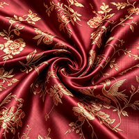 Tissu Jacquard Brocart Satiné 100% Polyester Teint Motif Tissé Poids Moyen Largeur 58/60" pour Robe de Mode Féminine