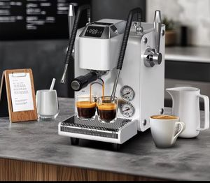 Cafetera Espresso Profesional Semiautomática de Acero Inoxidable con Medidor y Espumador de Leche - Product Image 2