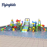 Aire de jeux extérieure personnalisée pour enfants en plastique et acier, avec toboggan, piscine, équipement de parc aquatique pour enfants