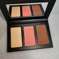 Marque privée personnalisée 3 couleurs palette de surligneurs de contour de blush de maquillage pour le visage
