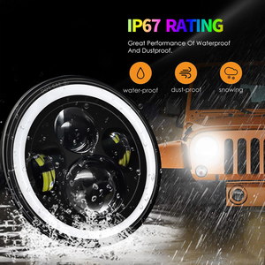 ไฟหน้า LED 7นิ้วแบบวงแหวน RGB H4 H13โปรเจคเตอร์ RGB หลากสีไฟหน้าสำหรับ Jeep Wrangler Tj Jk - Product Image 3