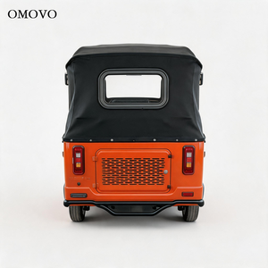 Triciclo Eléctrico OMOVO de 3 Ruedas, Tuk Tuk Cerrado para Pasajeros, 48V 501-800W, 3 Asientos, Naranja - Product Image 4
