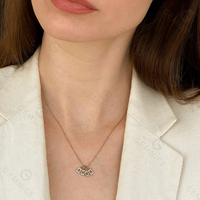 Gemnel Mujeres Trendy Gold Plated Full Diamond Letter Colgante Collar