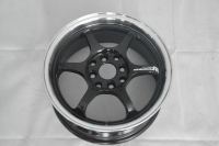 Jantes en alliage JDM 5 branches noir brillant avec lèvre polie, vente en gros usine, 15 16 pouces, 4x100 4x114.3 5x100 5x114.3, jantes Tuner