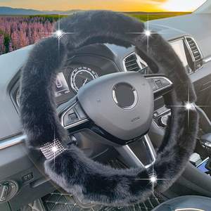 Mayorista <span class=keywords><strong>Mujer</strong></span> Niña Invierno Cálido diamante Felpa Accesorios para el coche Cubiertas para el <span class=keywords><strong>volante</strong></span> - Product Image 5